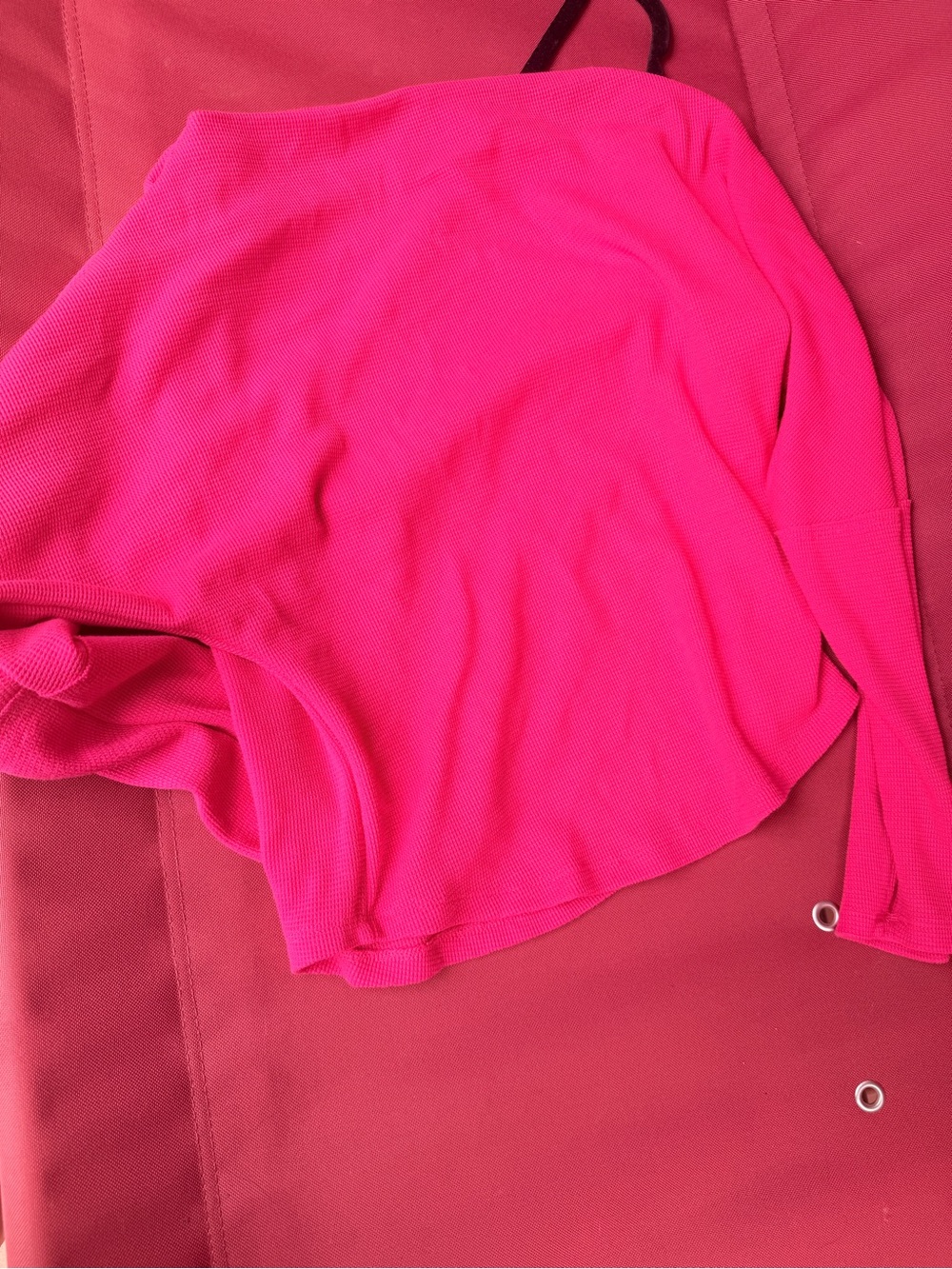 We The Free Hot Pink Long Sleeve off the shoulder Women's thermal sweater